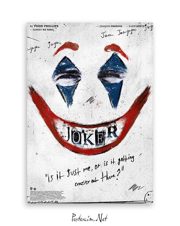 Joker 2019 Poster - White afişi