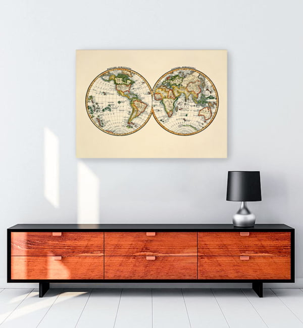 iki Parça Dünya Haritası Poster