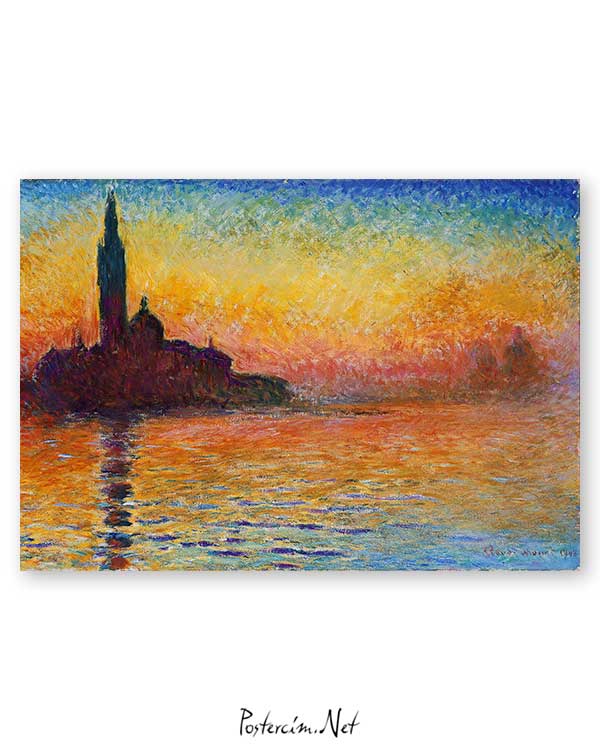 Claude Monet Alacakaranlıkta San Giorgio Maggiore Afişi