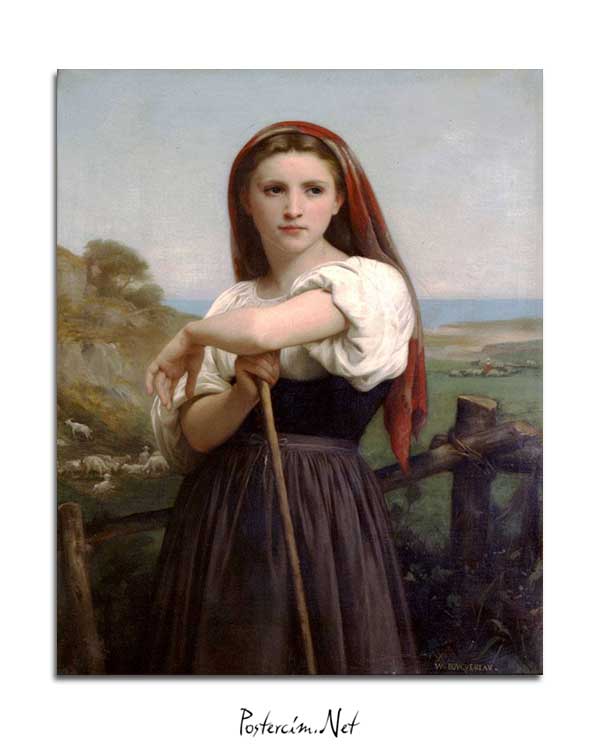 William-Adolphe Bouguereau - Genç Çoban Kız posteri