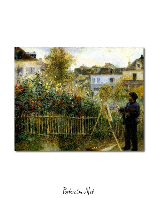 Pierre Auguste Renoir -Monet Bahçesinde Resim Yaparken posteri