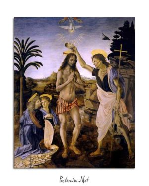 Leonardo Da Vinci - İsa’nın Vaftizi posteri