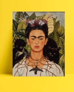 Frida Kahlo - Dikenli Kolyeyle Portre afişi