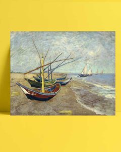 Vincent van Gogh - Saintes-Maries Sahilinde Balıkçı Tekneleri afişi
