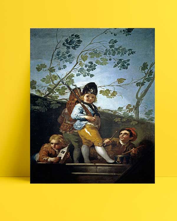 Francisco Goya - Askercilik Oynayan Çocuklar afişi