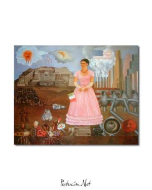 Frida KahloMeksika ve Amerika Sınırı Arasında Portre posteri