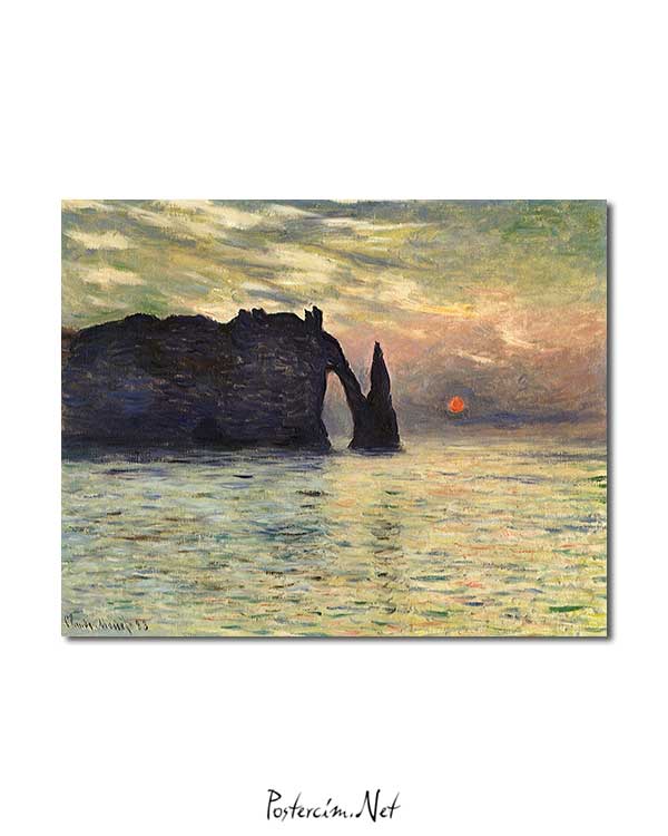 Claude Monet - Etretat, Günbatımı posteri