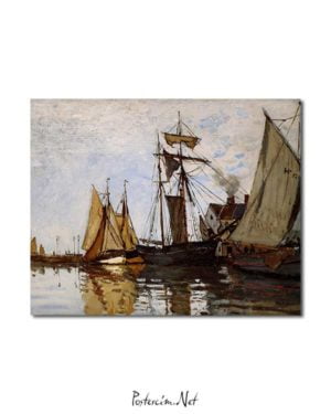 Claude Monet - Honfleur Limanında Tekneler posteri