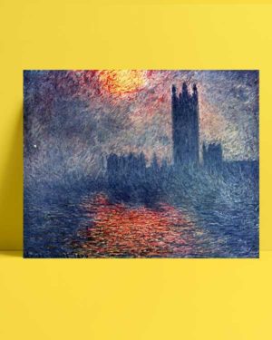 Claude Monet - Parlamento Binası Günbatımı afiş