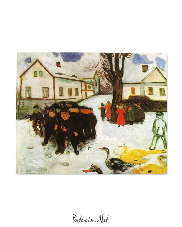 Edvard Munch - Kasaba Caddesi posteri