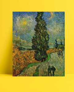 Vincent van Gogh - Yıldızların Altında Servili Yol afişi