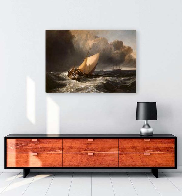 Dutch Boats in a Gale kanvas tablo