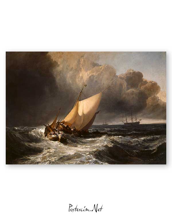 Dutch Boats in a Gale poster