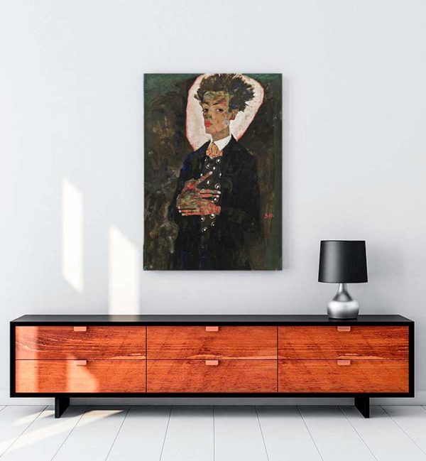 Self-Portrait with Peacock Waistcoat, Standing Kanvas Tablo