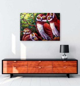 Surprised Owls kanvas tablo