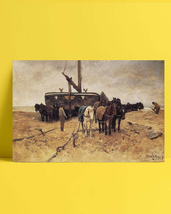 Vincent Van Gogh Anton Mauve Beached Boat with Horses afis al