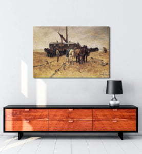 Vincent Van Gogh Anton Mauve Beached Boat with Horses tablo al
