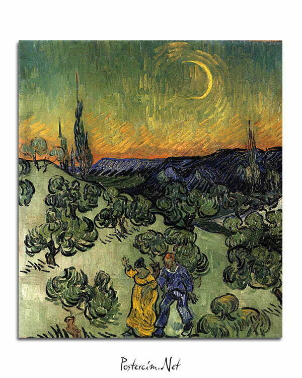 Vincent Van Gogh Evening Promenad poster al