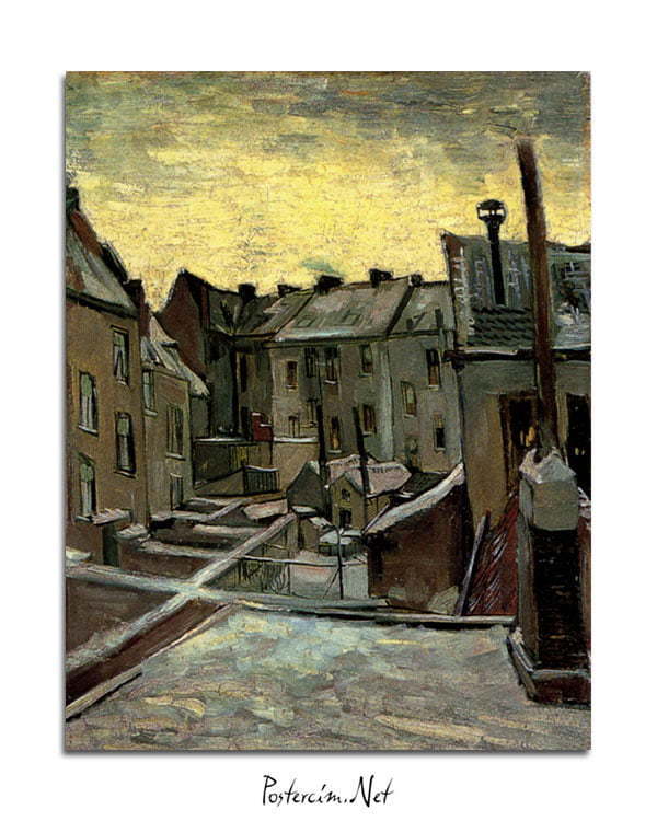 Vincent Van Gogh Façades arrière de vieilles maisons Frontages postpones old houses kanvas al