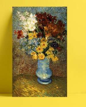 Vincent Van Gogh Fleurs dans un vase bleu afis