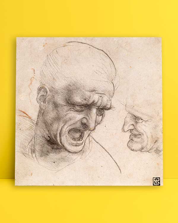 Study of Two Warriors' Heads for the Battle of Anghiari afiş