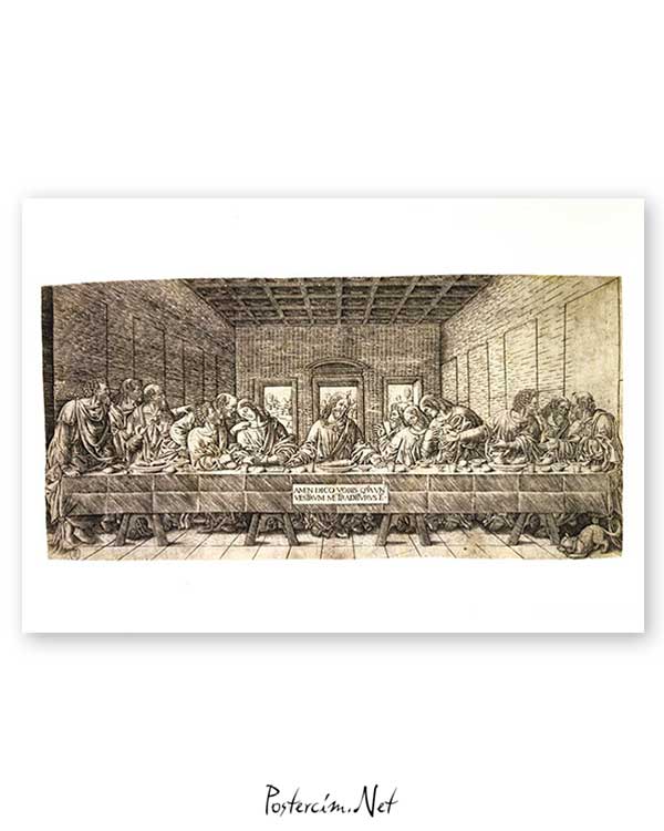 The Last Supper, with a Spaniel poster satın al