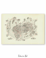 Cordiform world map / Bernardo Silvano 1511 afişi