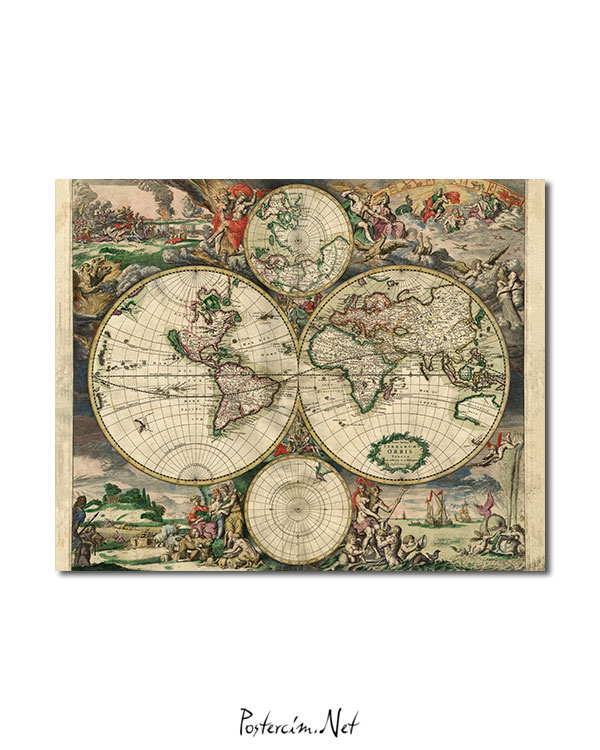 Eski Dünya Haritası (1689) afişi
