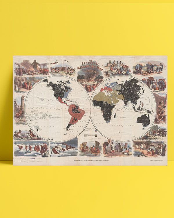 The Pictorial Missionary Map 1861 posteri