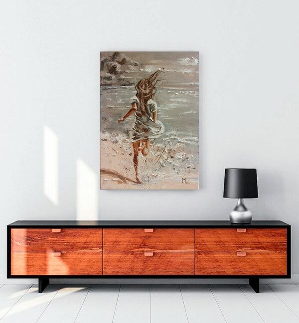 Denize koşmak posteri kanvas tablo