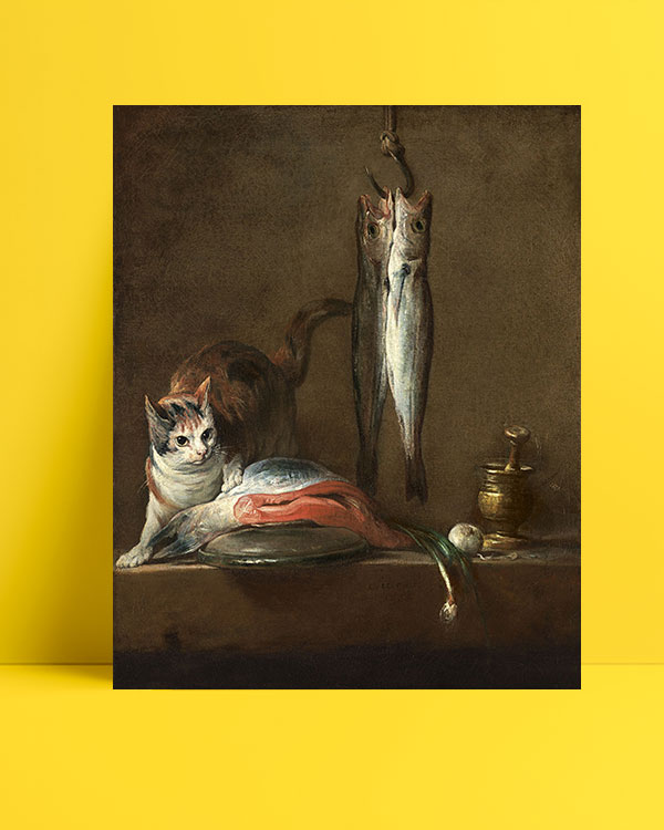 natürmort-kedi-balık-posteri